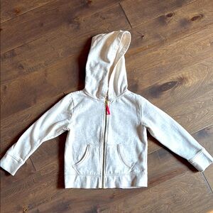 Crewcuts Cream Zip-Up Hoodie Sweatshirt